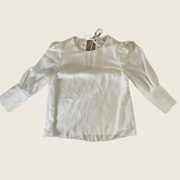 Small White Essue Long Sleeve Blouse - Picture 2 of 8